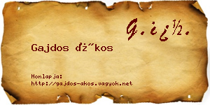 Gajdos Ákos névjegykártya